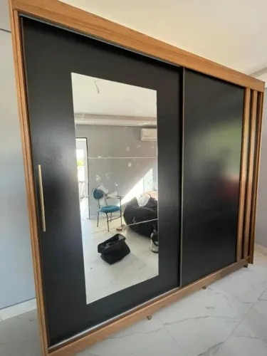 Guarda Roupa Casal 100% MDF 2 Portas de Correr com Espelhos (Novo) Entrega Grátis!