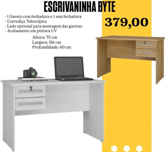 Escrivaninha Byte - Design moderno e funcional FRETE GRATIS - ENTREGA HOJEEE !! 