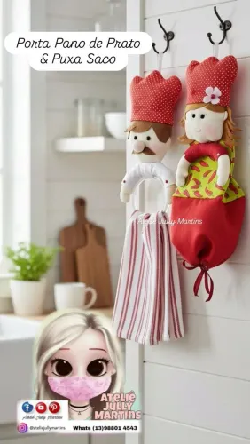 Kit Cozinha - Puxa Saco e Porta Pano de Prato