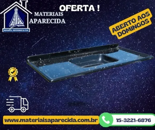 Pia Cozinha 1,20 Granito Sintetico Preto - nova