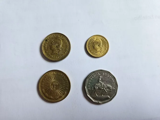 4 moedas argentinas antigas 