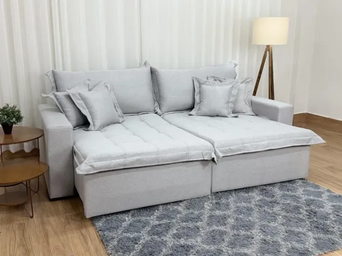 Sofá Cama Retrátil Reclinável Mônaco 2,40m - Entrega Rápida
