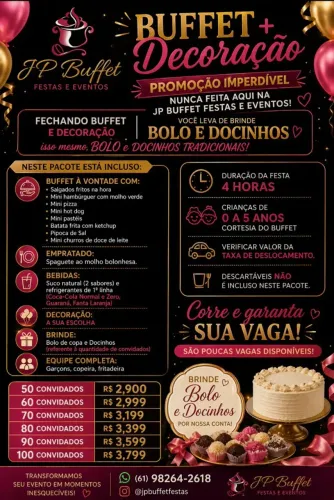 BUFFET + DECORAÇÃO COMPLETA PARA SUA FESTA!