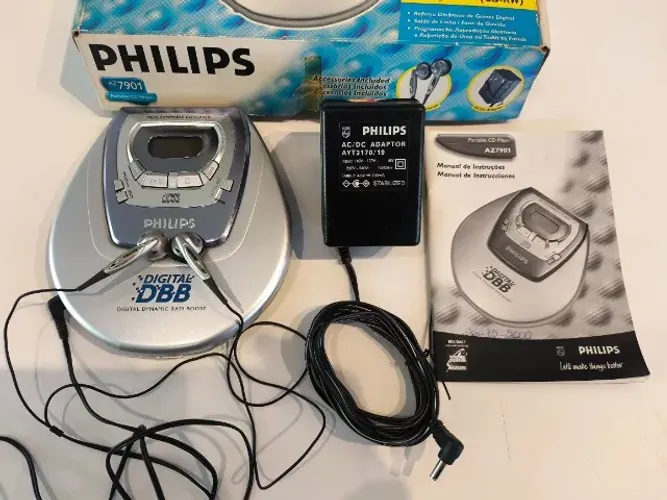 Discman Philips AZ 7901 na caixa  FUNCIONANDO 