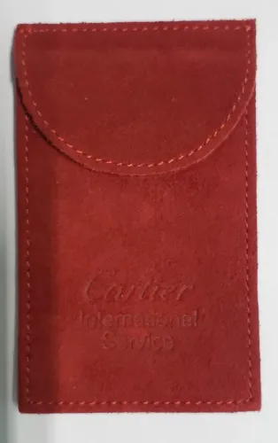 Cartier International Service Red Suede Watch Jewelry Travel