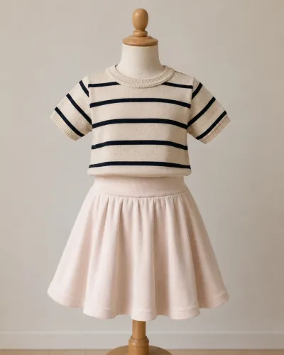 Conjunto de saia e blusa infantil