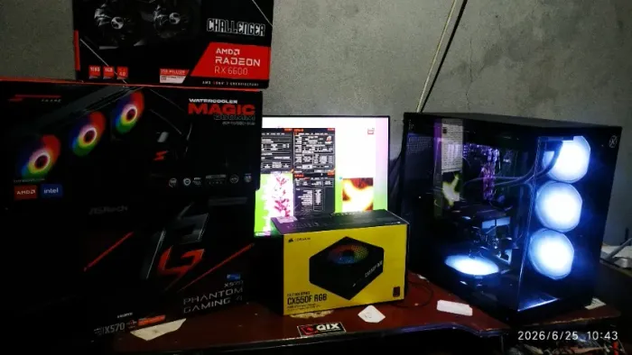 Pc Ryzen 7 5700x 16Gb 2x8 3600Mhz RX6600 