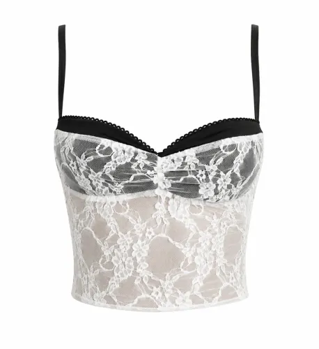 Cropped Feminino Rendado Ousado