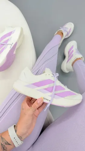 Tênis Feminino Adidas Adizero EVO SL Importado Branco/Lilás Disponível 34 AO 39