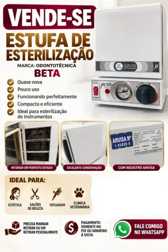 Estufa Profissional Liberada pela ANVISA esterilização tatuagem, estética, manicure salão