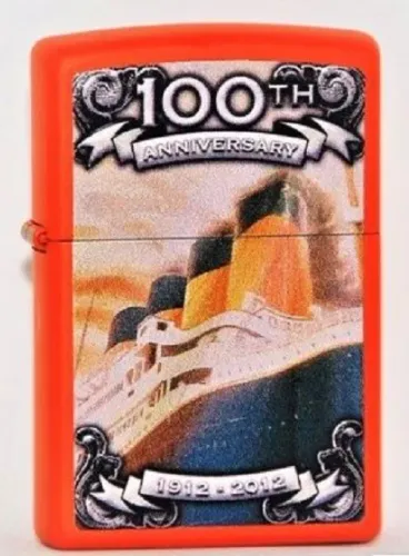 Isqueiro Zippo novo original laranja Titanic 100 anos comemorativo edição limitada navio