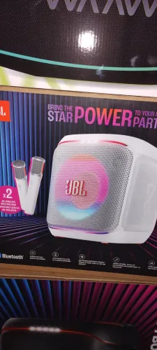 Jbl partybox encore2 com 2 microfones lacrada branca e preta apenas 2.199 ras *90