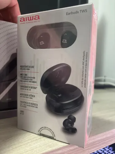Fone de ouvido AIWA EB-03-B, Bluetooth, c/cancelamento de ruído ANC, IPX5, sem fio ENC