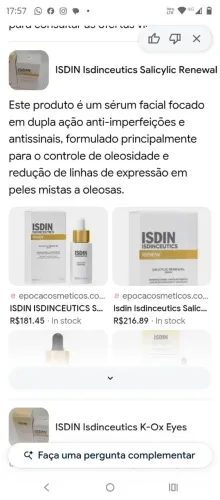 Vendo casadinha Isdin motivo alergia minha