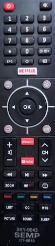 CONTROLE REMOTO SKY-9043 SEMP CT 6810. 3 ANOS DE GARANTIA