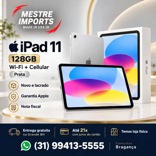 Apple iPad 11 128GB Cellular com Nota Fiscal e Garantia
