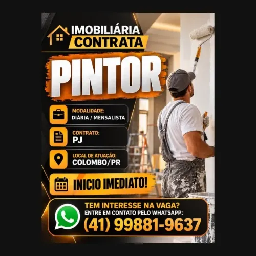 CONTRATA-SE PINTOR - INÍCIO IMEDIATO