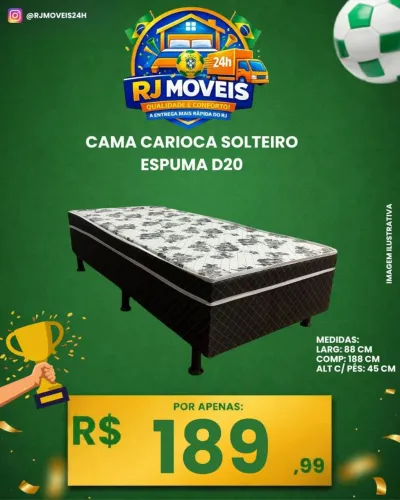 Cama solteiro espuma D20