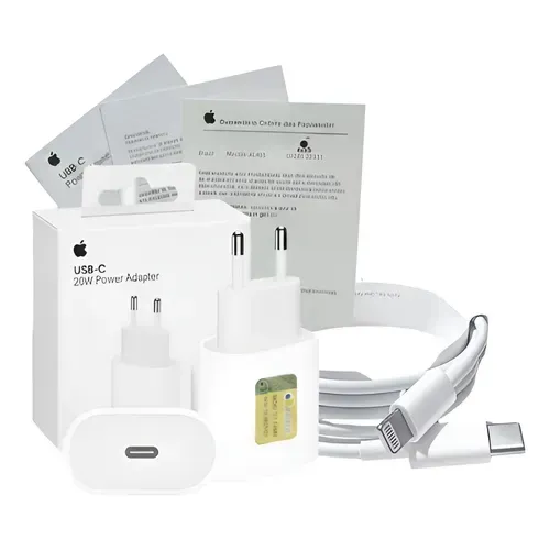 Fonte 20W + Cabo Usb-c to Lightning iPhone