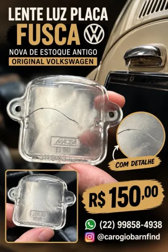 Lente Luz Placa Fusca Original Macisa Vw Nova Estoque Antigo