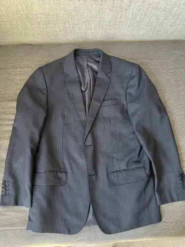 Terno Hugo Deleon Azul Marinho Risca Paletó 50 Calça 46 Excelente