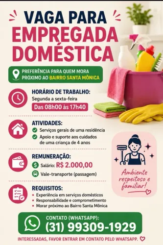 vaga para empregada doméstica