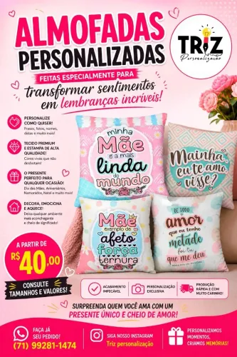 Almofadas personalizadas para o Dia das Mães