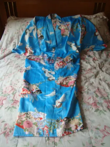 Kimono Oriental Feminina azul