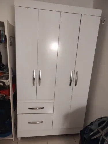 Guarda roupas 4 portas e 2 gavetas MDP Branco