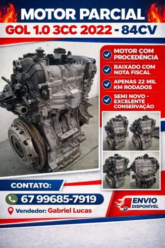 Motor parcial Gol 1.0 3CC 2022 - 84 CV 