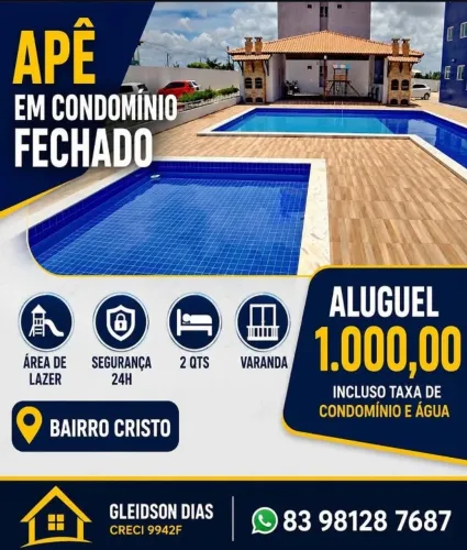 Apê alugar no bairro do cristo