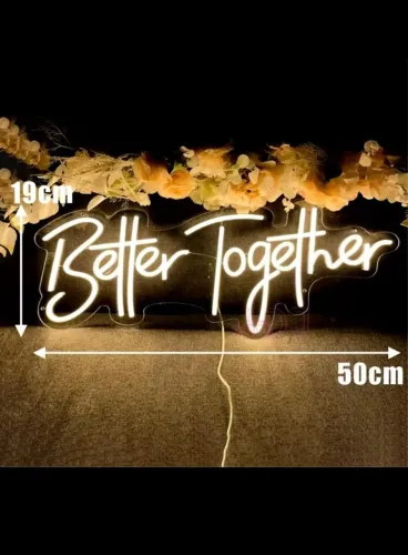 Letreiro led verde Better together