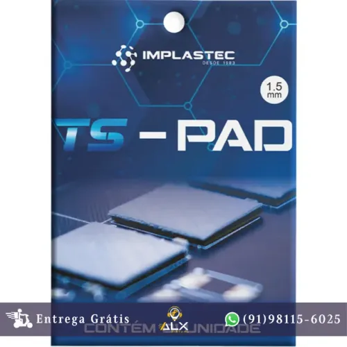 Thermal Pad 1,5mm 100x100mm 12,8w/m.k Ts-pad Implastec *ENTREGA GRÁTIS*
