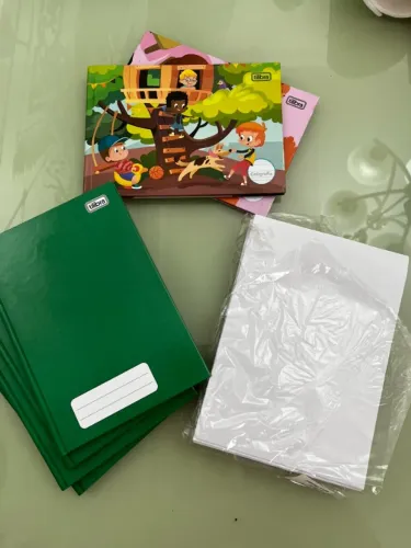 6 CADERNOS PEQUENOS CAPA DURA + 200 FOLHAS OFF SET