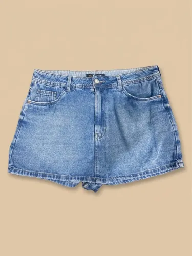 short saia jeans renner cintura alta 44
