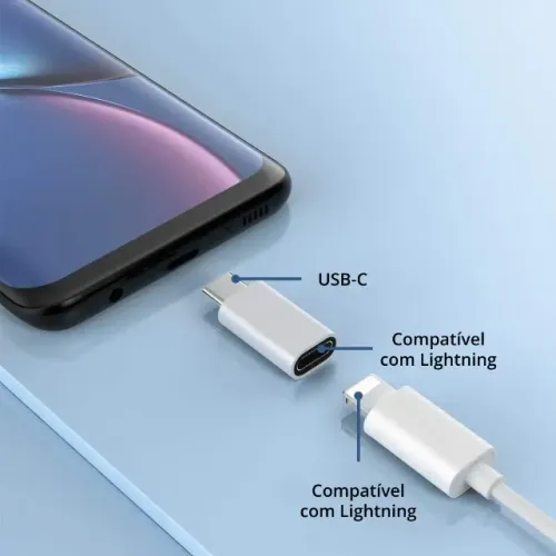 Adaptador Conversor Shinka Usb-c Macho X Lighting Femea Novo Loja Coimbra Computadores