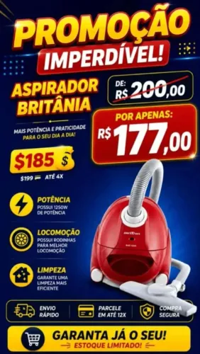 Promoção imperdível aspirador Britânia 