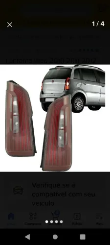 Lanterna traseira Fiat Idea 2011 em diante
