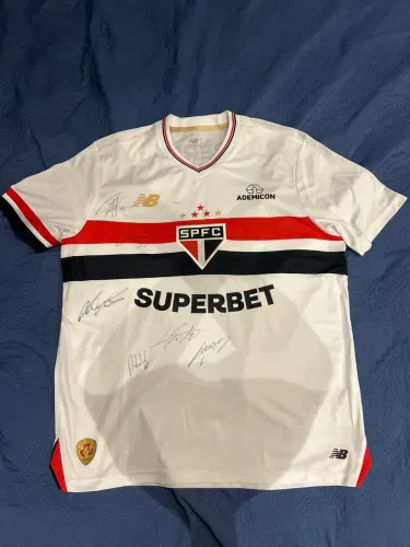     Camisa Oficial São Paulo 25/26 Nova Assinada por 6 Jogadores