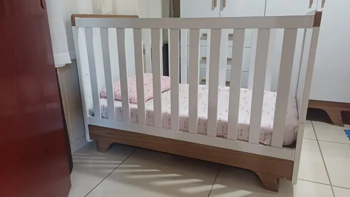 Berço 2 em 1 Retrô (vira Mini Cama) 100% MDF<br>