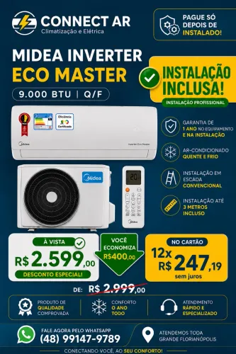 Ar condicionado com instalação inclusa