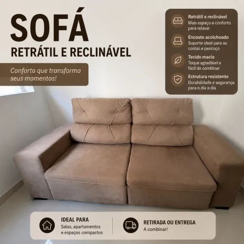 Sofá retrátil e reclinável