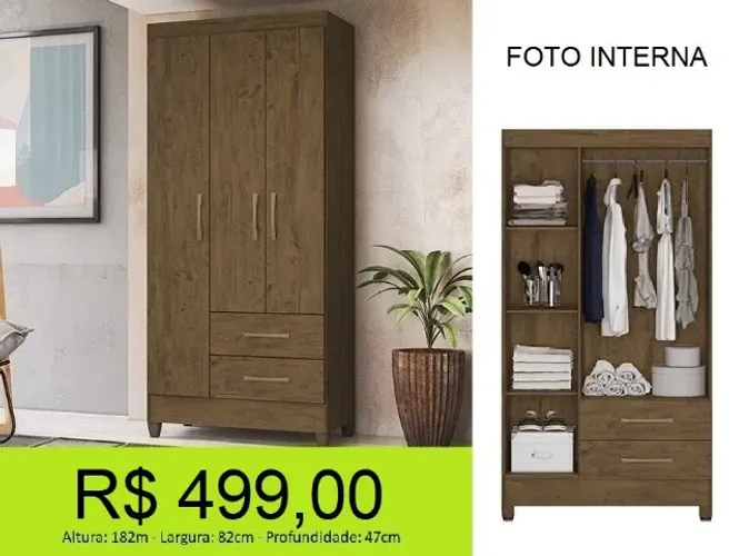 Guarda roupa de solteiro de otima qualidade - a pronta entrega