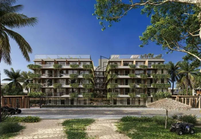 Flats Studio na cobertura Duplex com área privativa e vista à beira mar da praia de Poço -