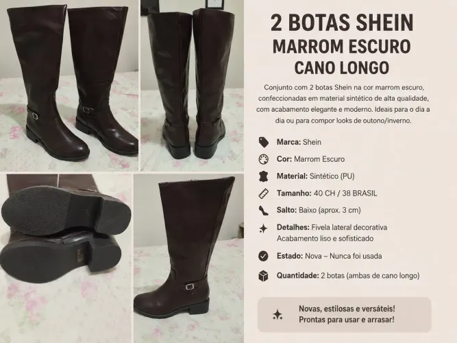 2 Botas da Shein tamanho 38