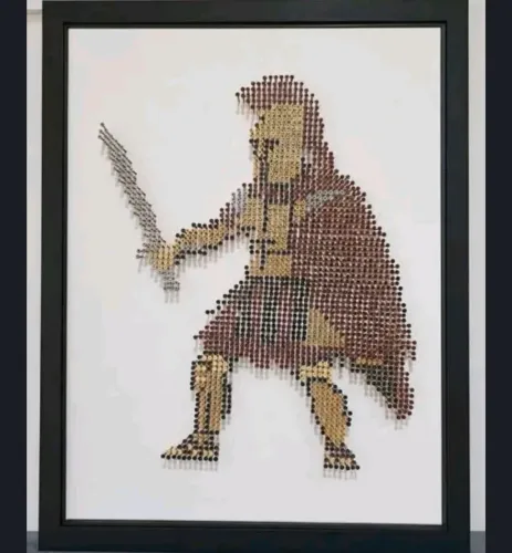 quadro feito com parafusos 
