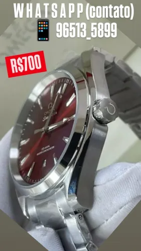 Relógio OMEGA AQUA TERRA AUTOMÁTICO MOSTRADOR VERMELHO 