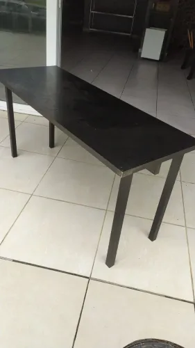 Mesa Impermeável Preta para Bares e Restaurantes 160cm x 60cm