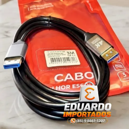 Cabo DisplayPort DP 1.2 Gamer 4K 60hz Ultra HD 3 Metros
