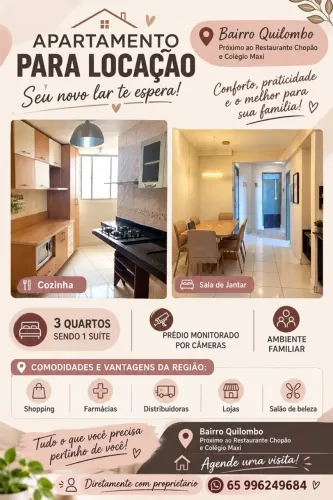 Apto SemiMobiliado Bairro Quilombo perto do Colégio Máxi